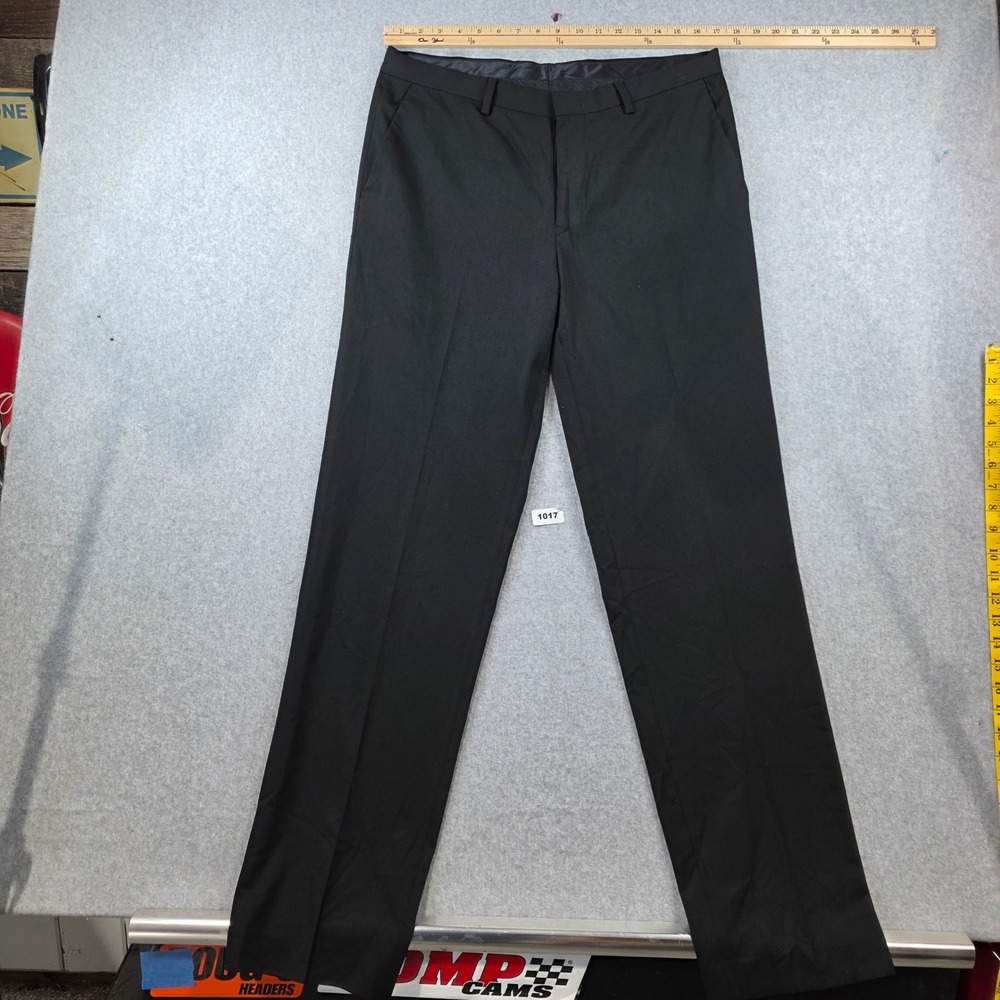 Murano Wardrobe Essentials Mens Black Dress‎ Pants 34x34 Flat Front Stretch